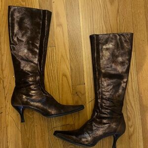 Donald Pliner Bronze Metallic Heeled Boots